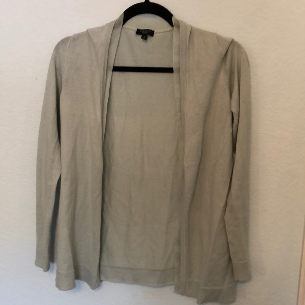 Talbots Icy Blue Cashmere Sweater with silk trim